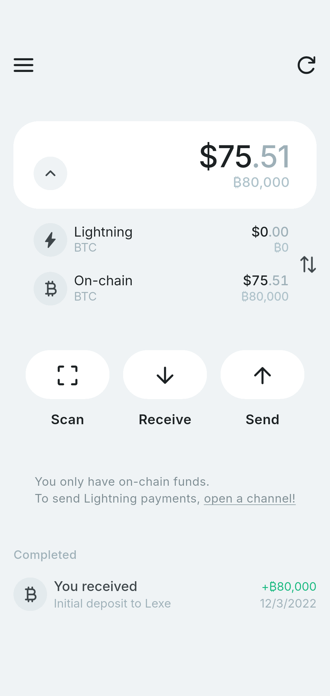 On-chain funds received