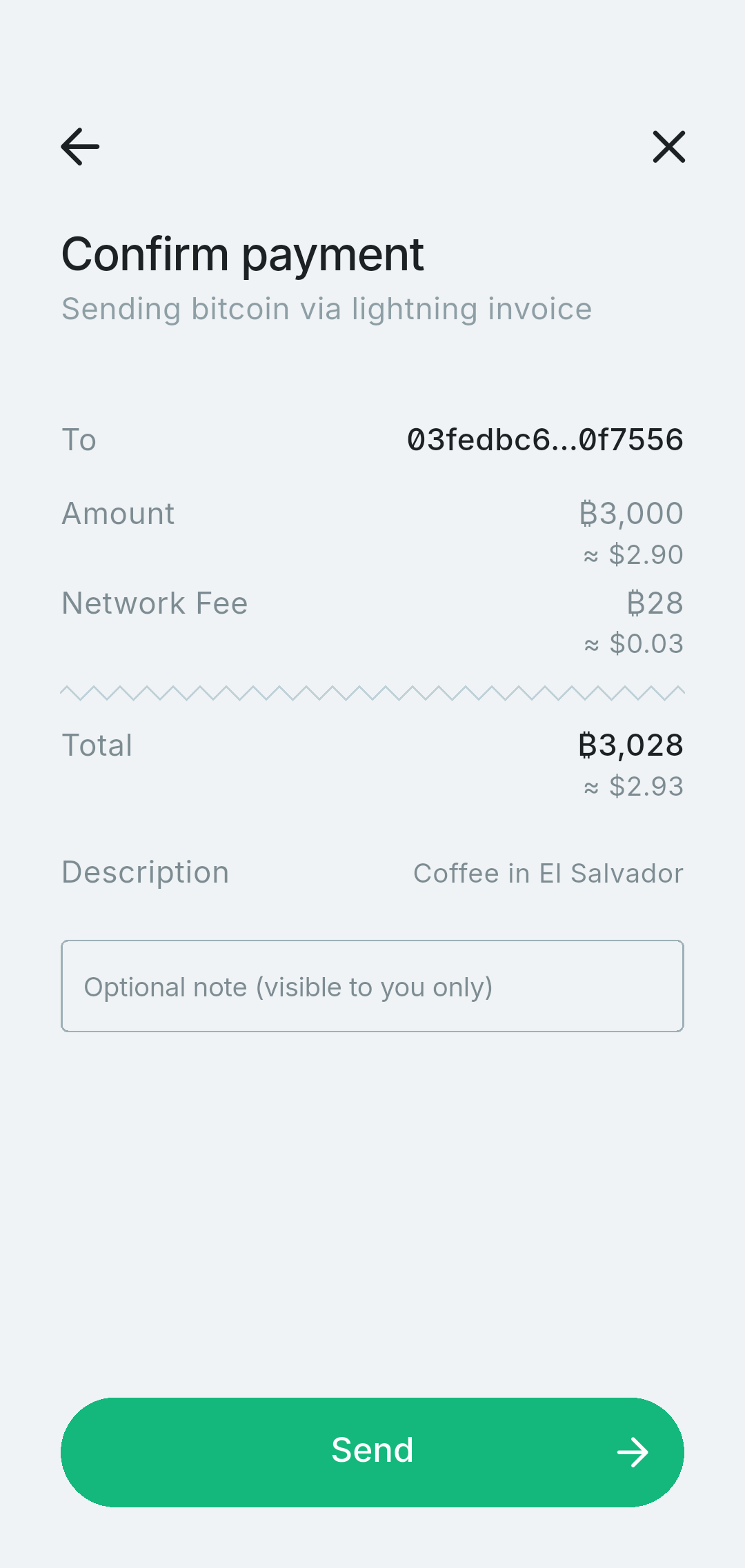Confirm payment