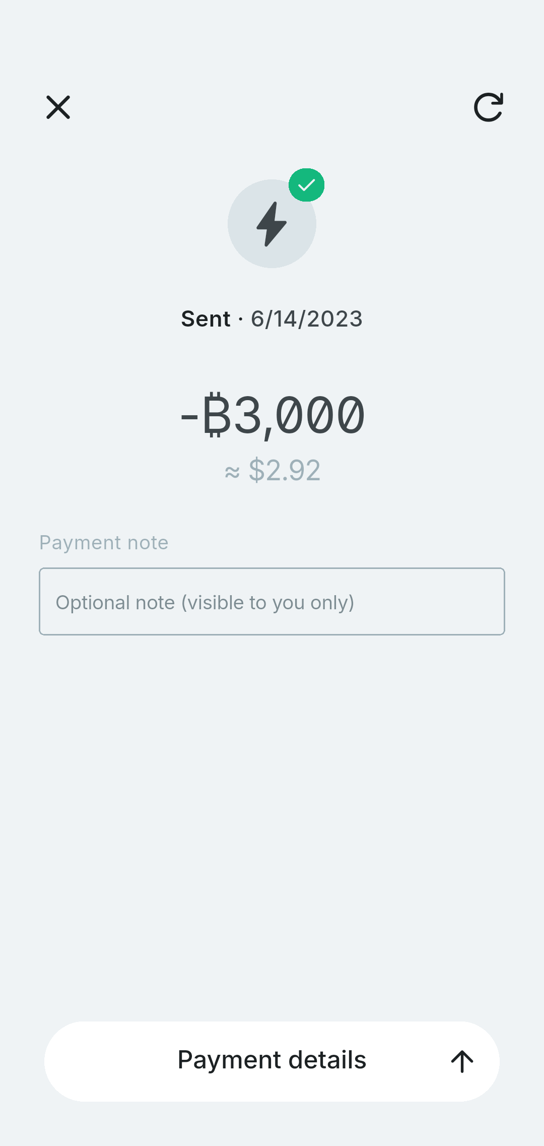 Payment sent